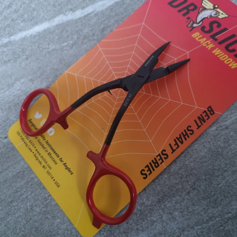 Dr.Slick BLACK WIDOW BENT SHAFT SCISSORS CLAMPS with Straight Blades-3